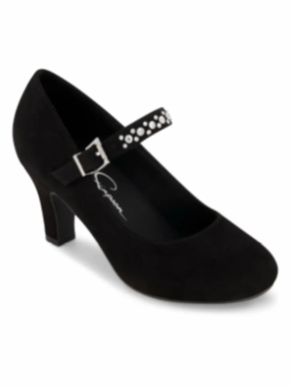 Jessica Simpson Kids' Mina Rhinestone Pump - Black EUC